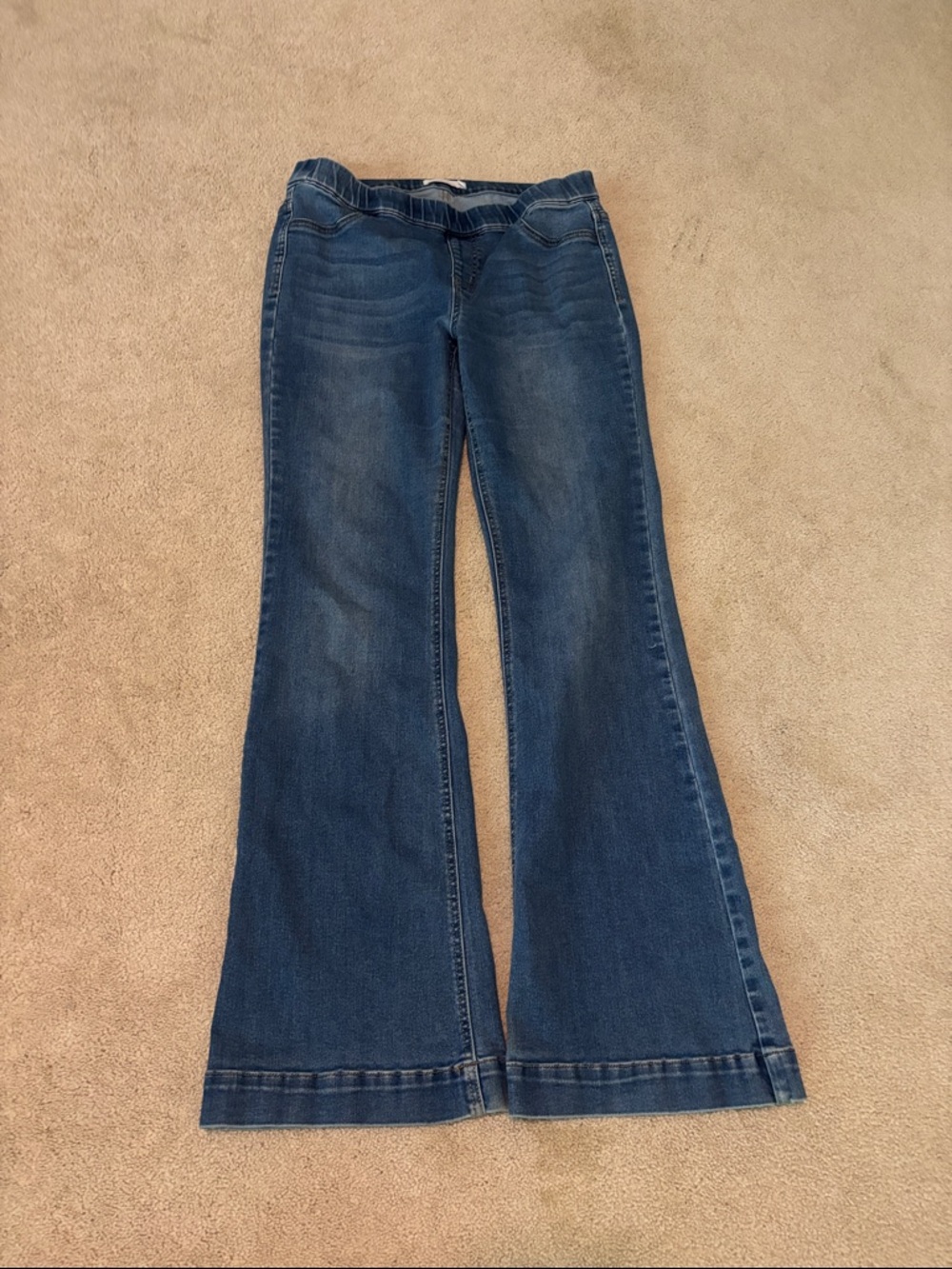 Jelly Beans Dark Blue Flare Wide-Leg Jeans
